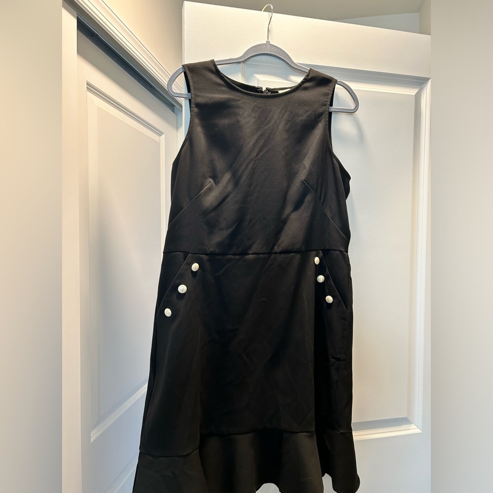 Black dress with button detail